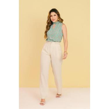 Imagem de Calça Linho feminina Social Elegante Leve - Wesley Confecções, 48