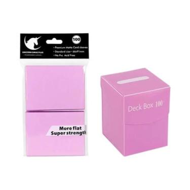 Imagem de Caixa De Cartas Com 100+ Compartimentos E Sleeves Foscos Para TCG MTG 