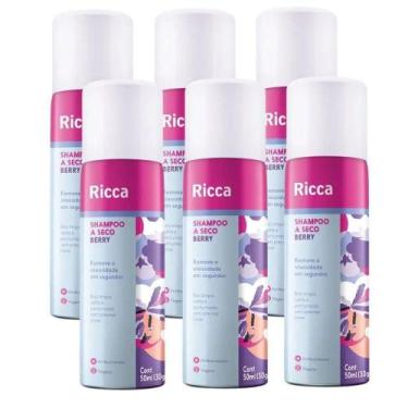 Imagem de Kit 6 Shampoo A Seco Ricca De Bolso Remove Oleosidade Berry 50ml