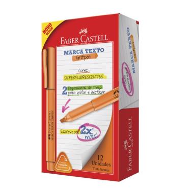 Imagem de Marca Texto Faber-Castell Grifpen com Ponta Fina e Traço Suave, Corpo Ergonômico, Caixa...