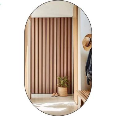 Imagem de Espelho Decorativo Oval 50cmx30cm Vidro Lapidado para Sala Quarto Banheiro Espelhado Brillare