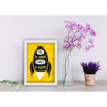 Imagem de Quadro Decorativo Faça! Frases Motivacionais Retangular 20x30CM em Madeira com Ou sem V...