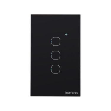 Imagem de Interruptor Inteligente Touch Wi-Fi 3 Teclas Preto - Intelbras EWS 100