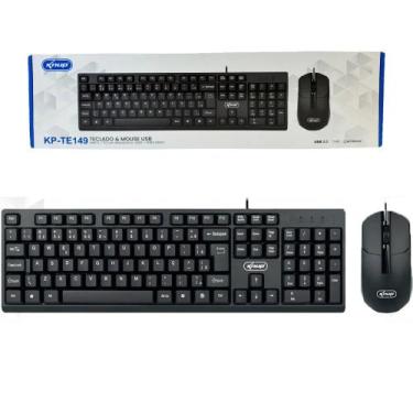 Imagem de Kit Teclado E Mouse Com Fio USB Escritorio KNUP - KP-TE149