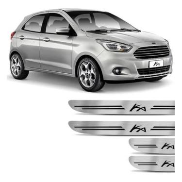 Imagem de Jogo Soleira Resinada Ford Ka 2014 A 2019 Prata Escovado - Resitank