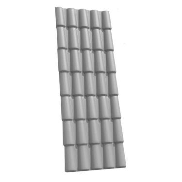 Imagem de Kit 20 Telhas Colonial Pvc 3,28x0,86cm 6 Ondas Permatti Cinza