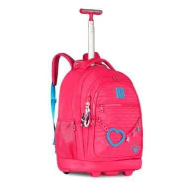 Imagem de Mochila Escolar Rebecca Bonbon Bolsa Carrinho Feminina, Rosa