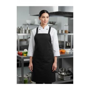 Imagem de Avental Cozinha Profissional Preto 80x60cm c/ Bolso - Congratulations 