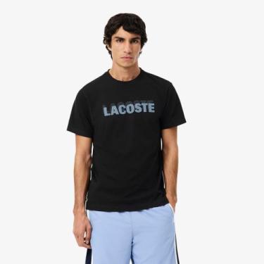Imagem de Camiseta Esportiva Ultra Dry com Estampa Gráfica - Lacoste, G, Preto, 