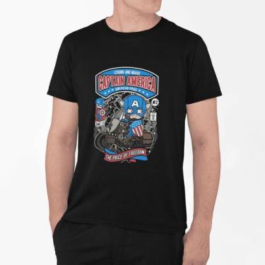 Imagem de Camiseta Poster Pop Style Inspiração CAPITÃO AMÉRICA Estampa DTF 100% 