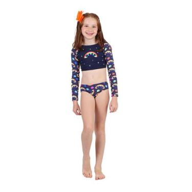 Imagem de Biquíni Cropped Infantil Manga Longa Mila Hot Siri Kids, 3