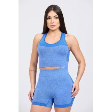 Imagem de Top Fitness Mescla Nadador - The Style Box, M, Azul