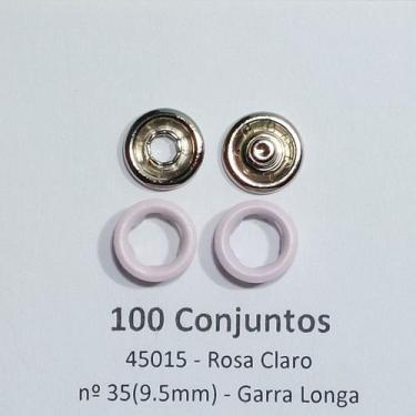Imagem de Botões de Pressão Nº 35 Tic-Tac Colorido Latão Sortidos Rosa Claro 9,5