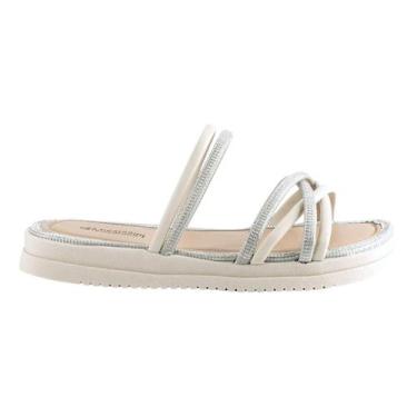 Imagem de Sandália Slide Flatform Feminino Mississipi MB221 Branco, Branco, 35