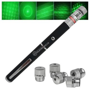Imagem de Caneta Laser Pointer Verde Efeito Long Alcance Ponteiro Mira Chama Pei