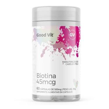 Imagem de Biotina 45mcg 60 Caps Good Vit Cabelo Unha Pele Vitamina B7