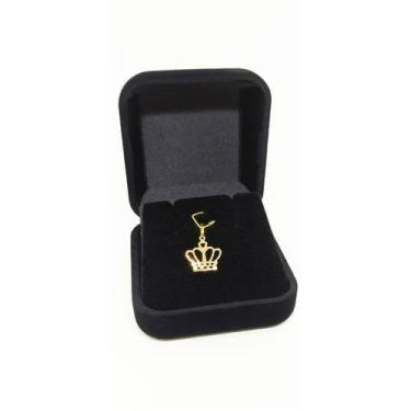 Imagem de Pingente Coroa Diamantado Em Ouro 18k Corte Laser - Gift