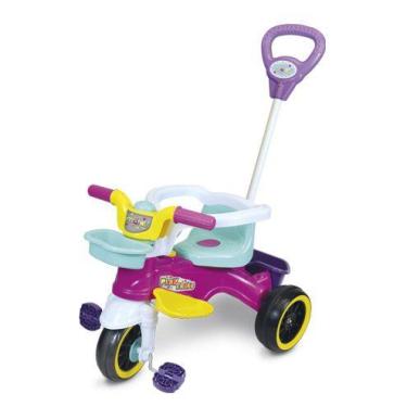 Imagem de Triciclo Infantil Maral Play Trike Rosa Passeio com Haste Direcionável