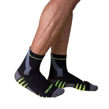 Imagem de Meia Vistho Compressao Unissex, Preto, Amarelo fluor, Chumb, 34/38