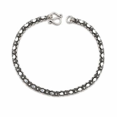Imagem de Pulseira Atraktiva Jóias Pikun 01 Fileira 4mm Gotinhas de Bali Prata 925 19cm Feminino