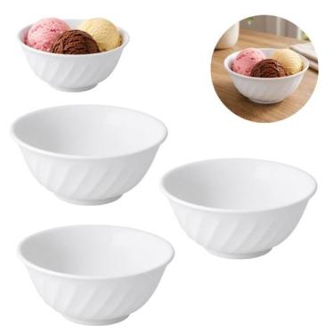 Imagem de 3 Bowl Sobremesa Melamina Pote Branco 360ml - Fx