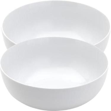 Imagem de Jogo 2 Bowls de Melamina Brancos Restaurante Tigelas 3,5L Cumbucas Gra