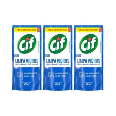 Imagem de Kit C/3 Limpa Vidro Cif Refil 450ml