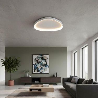 Imagem de Plafon Led Seixos De Sobrepor 52x52cm 33w Bivolt 3000k - Opus  Bela Ho