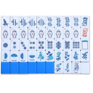 Imagem de Jogo de peças de Mahjong Arrowbash 160 peças em melamina, verso azul