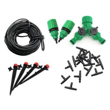 Imagem de Kit Irrigação Para 30 Vasos/horta Gotejador Ajustável Estaca - Nagura