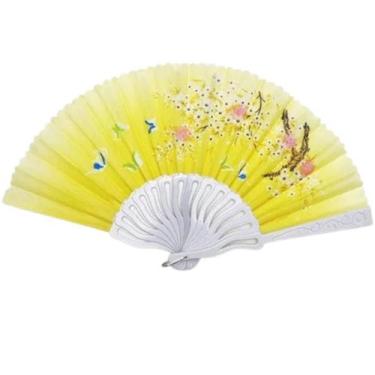 Imagem de Leque De Mão Compacto Florido Para Todas Ocasiões - Amarelo 01 - Danta
