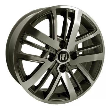 Imagem de Kit 4 Rodas Aro 15 Fiat Strada 4X98 Grafite Diamant Krmai S27