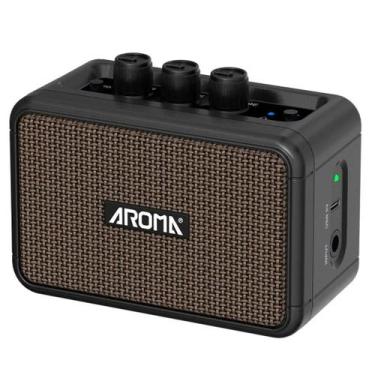 Imagem de Amplificador De Guitarra Elétrica Bluetooth Recarregável Aroma AG-04 M