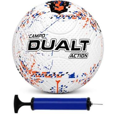 Imagem de Bola Campo Dualt Action Mod 2 Futebol Adulto + Bomba de Ar, Branco