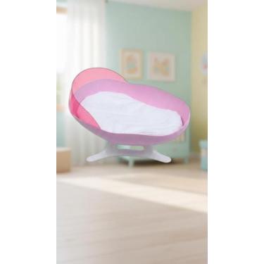 Imagem de Berço de Balanço Infantil Rosa com Colchão 40cm - Congratulations Stor