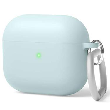 Imagem de elago Capa híbrida líquida compatível com AirPods 3ª geração – Capa compatível com AirPods 3, proteção de camada tripla, chaveiro incluído, carregamento sem fio, resistente a choques (menta)