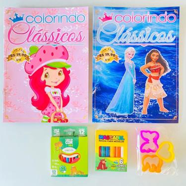2 revistas Galinha Pintadinha atividades e colorir com lápis + massinha com  forminhas para modelar em Promoção na Americanas