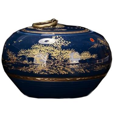 Imagem de Conjunto de chá de cerâmica com estampa de paisagem de 12,1 cm para armazenamento doméstico selado