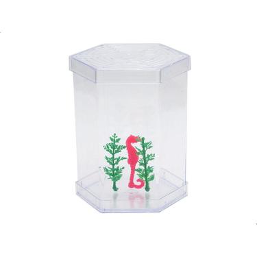 Imagem de Aquário Peixe Betta Beteira Sextavado Acrilico Decorado 1Lt