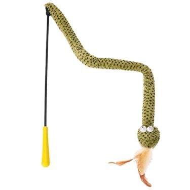 Imagem de gato para gatos interior, Brinquedos interativos penas gato, Brinquedos prolongados para gatos em bastão, brinquedo interativo pelúcia para gatinho