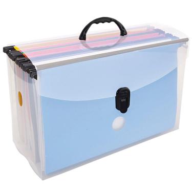 Imagem de Maleta arquivo Delloplast com 10 pastas suspensas coloridas - Cristal - 0319.H - Dello