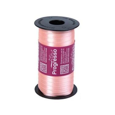Imagem de Fita De Cetim Progresso 7Mm Com 100 Metros Salmão