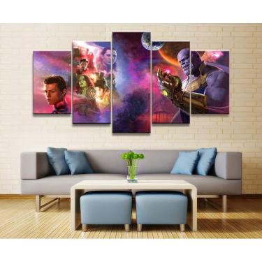 Imagem de Quadro Decorativo Avengers C 5 peças 130x65 cm em tecido
