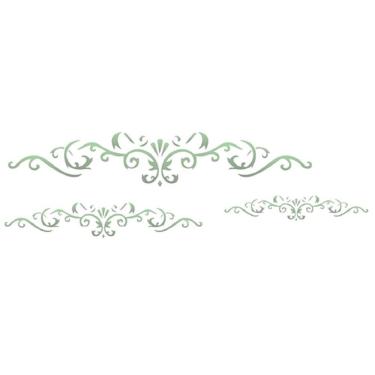 Imagem de Estêncil Para Pintura Simples 10X30 Arabesco 3 Folhas Opa1459 - Opa