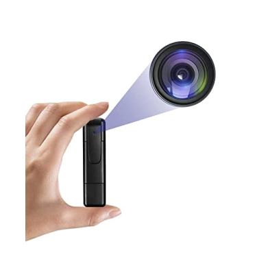 Imagem de JieSuDa Mini câmera V8, câmera oculta Full HD 1080p com cartão de memória 32G, câmera policial com detecção de movimento inteligente, clipe de bolso para escritório, proteção de segurança, casa, carro, bicicleta, caminhadas