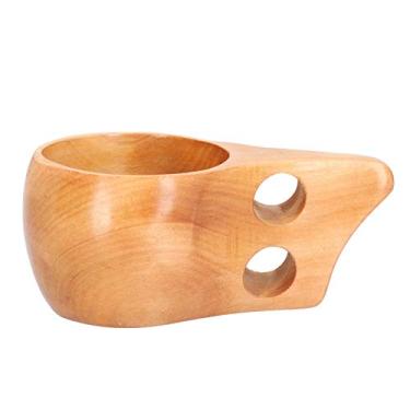 Imagem de Caneca de café de madeira, inovadora caneca de café esculpida à mão em estilo nórdico com alça portátil reutilizável xícara de chá decorativo para casa ao ar livre acampamento caminhada 200 ml (02)