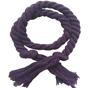 Imagem de Cortina de Algodão Cor Pura Corda Simples Gravatas Design Sala de Estar Quarto Francês Janela Suprimentos Decoração de Casa, Roxo, China