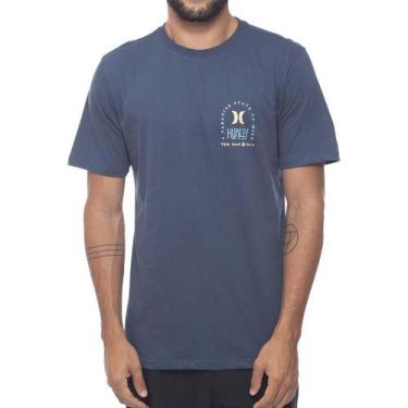 Imagem de Camiseta Hurley Silk Palms Masculina Azul Marinho