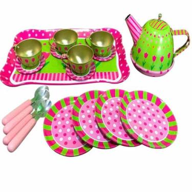 2 Pcs Conjunto de chá infantil | Conjunto de cozinha para crianças de 1 a 3  anos,Bule Pratos Sobremesa Cozinha Fingindo Brincar Lata Jogo de Chá