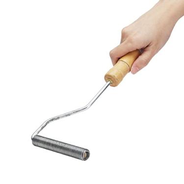 Imagem de Rolo laminador de fibra de vidro de 3,9" ferramenta de pá de bolha fibra de vidro com cabo de madeira para produção de frp chuveiro banheira reparo de barco